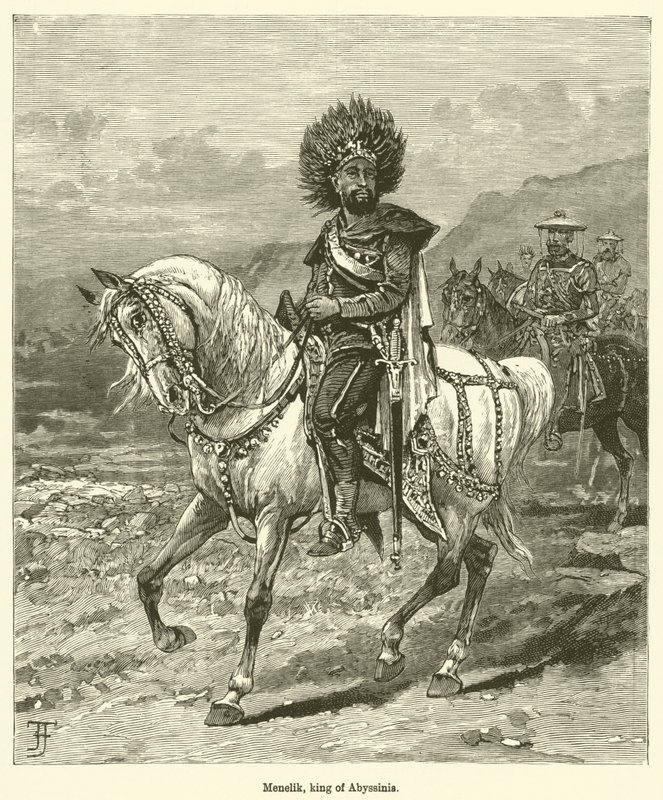 Menelik, rei da Abissínia (gravura) de English School