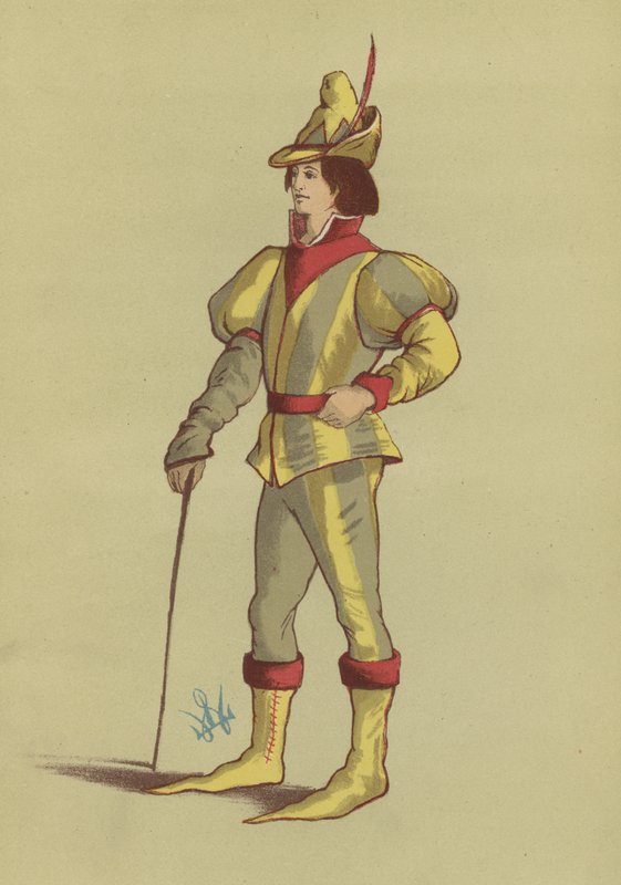 Traje de homem do reinado de Eduardo IV de English School