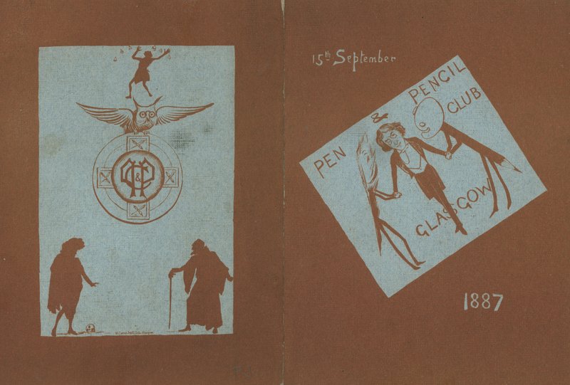Menu para um banquete em homenagem a Henry Irving, Pen e Pencil Club, Glasgow, 15 de setembro de 1887 de English School