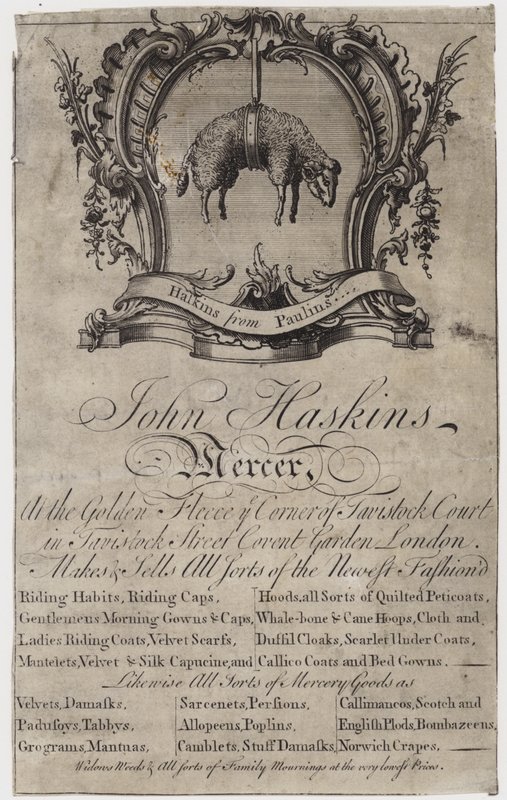 Mercer, John Haskins, cartão comercial de English School