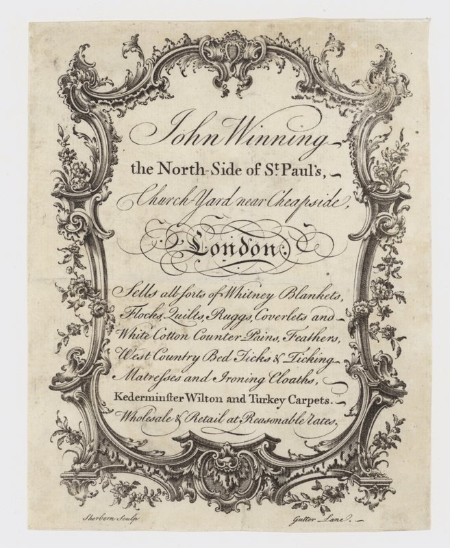 Mercer, John Winning, cartão comercial de English School