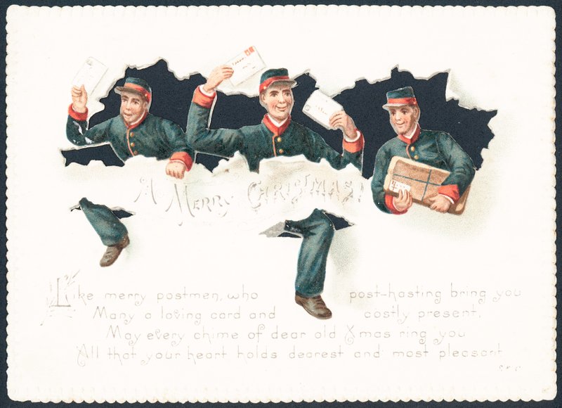 Carteiros alegres, cartão de Natal de English School