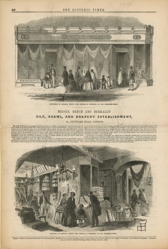 Senhores Breech e Berralls Silk, Shawl e Drapery Establishment de English School