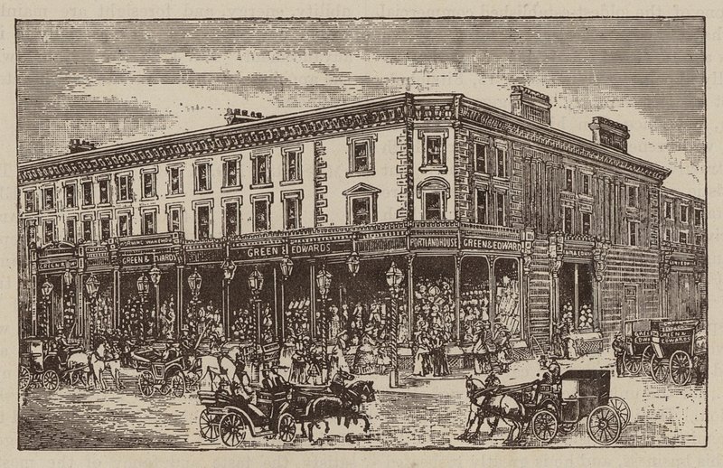 Messrs Green and Edwards, Drapers, Outfitters, etc., 2, 4, 6, 8 e 14, Circus Road, St John