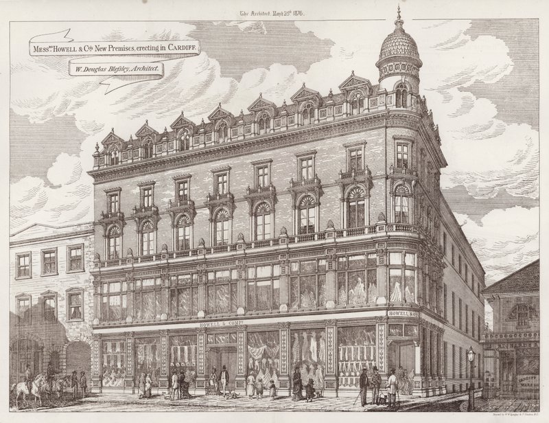 As Novas Instalações da Howell and Co, erigidas em Cardiff (gravura) de English School