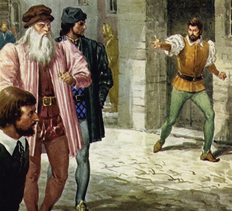 Michelangelo não gostou de Leonardo da Vinci de English School