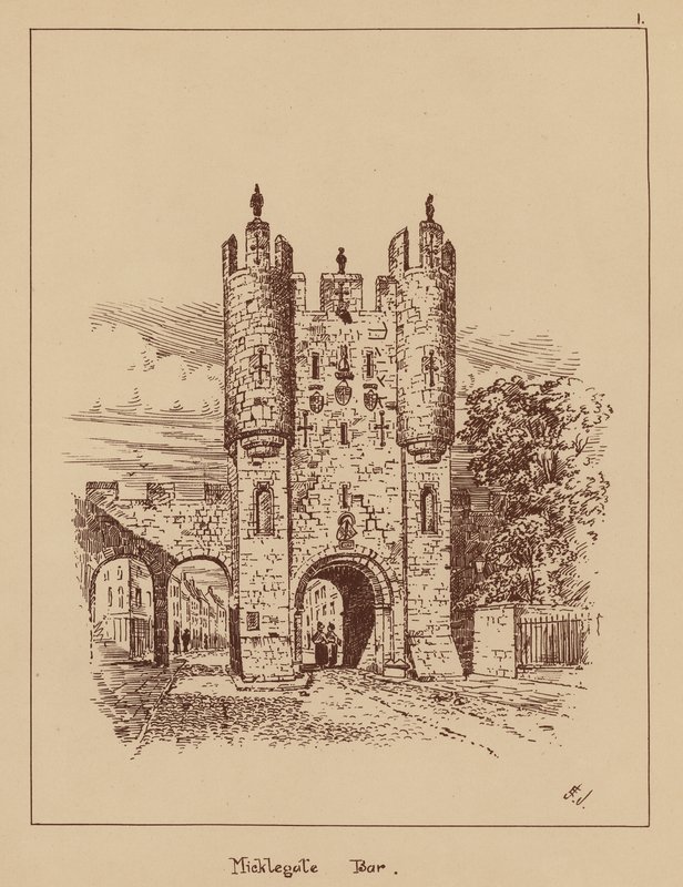 Micklegate Bar (litografia) de English School