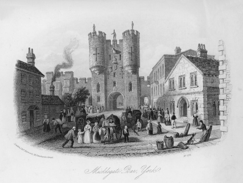 Micklegate Bar, York (gravura) de English School