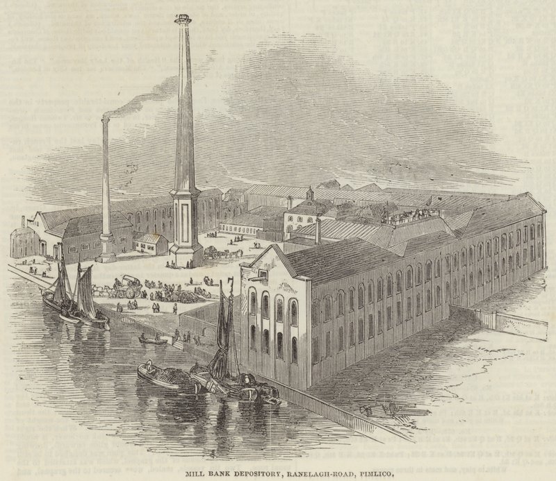 Mill Bank Depository, Ranelagh-Road, Pimlico (gravura) de English School
