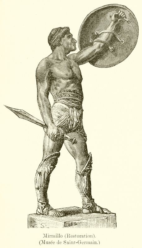 Mirmillo (Restauração). (Museu de Saint-Germain) de English School