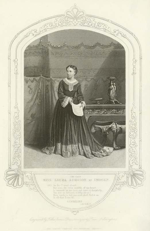 Miss Laura Addison como Imogen, Cymbeline, Ato I, Cena VII de English School