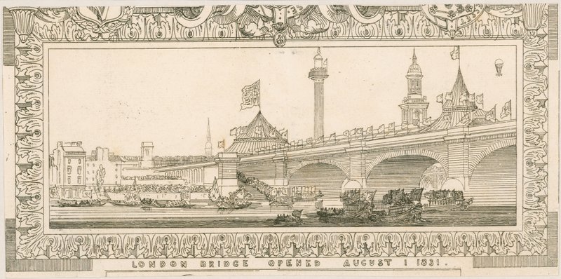 Momento da London Bridge, inaugurado em 1 de agosto de 1831 de English School