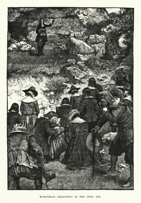 Pregação de Mompesson ao ar livre (gravura) de English School