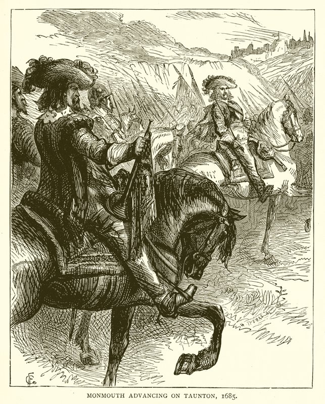Monmouth avançando em Taunton, 1685 de English School
