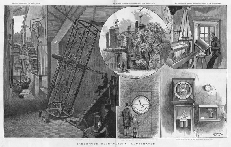 Montagem de imagens do Observatório de Greenwich de English School