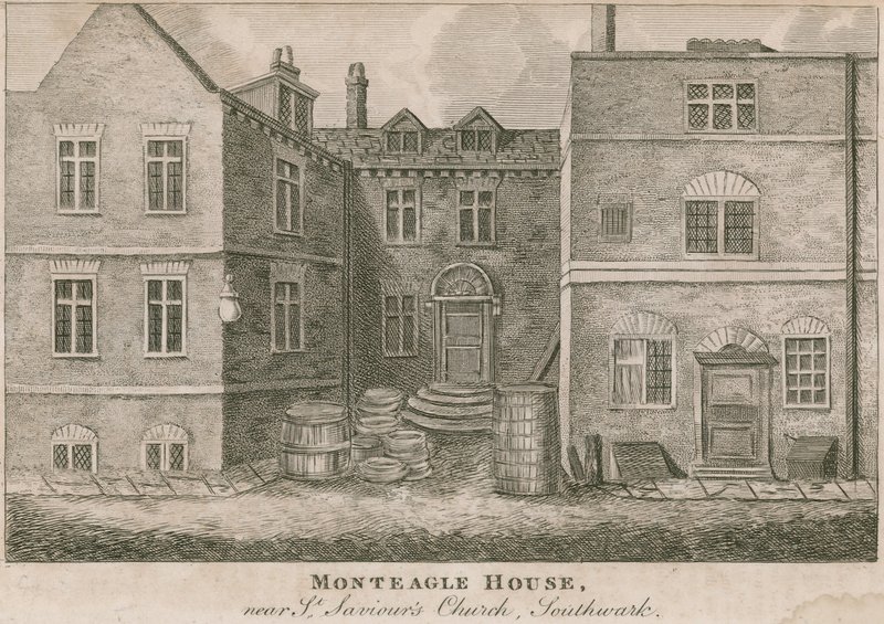 Casa Monteagle, perto da Igreja St Saviors, Southwark, Londres de English School