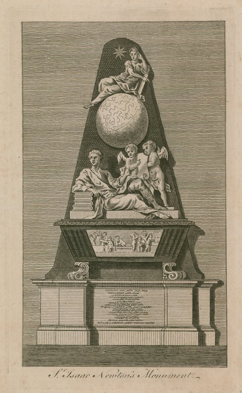 Monumento de Sir Isaac Newton na Abadia de Westminster de English School