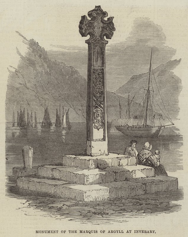 Monumento do Marquês de Argyll em Inverary (gravura) de English School