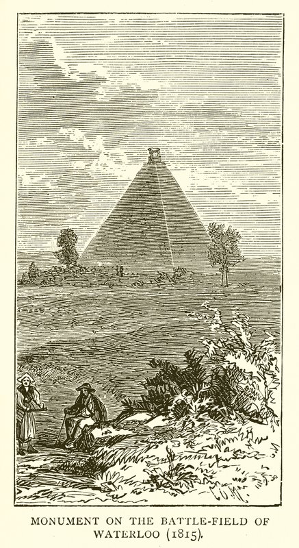 Monumento no Campo de Batalha de Waterloo (1815) de English School