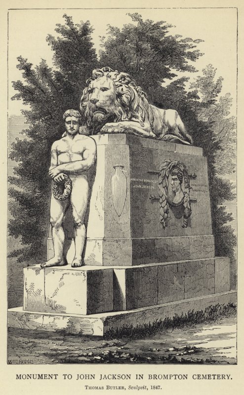 Monumento a John Jackson no cemitério de Brompton, Thomas Butler, Sculpsit, 1847 de English School