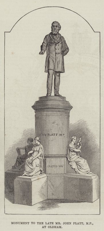 Monumento ao falecido Sr. John Platt, deputado, em Oldham (gravura) de English School