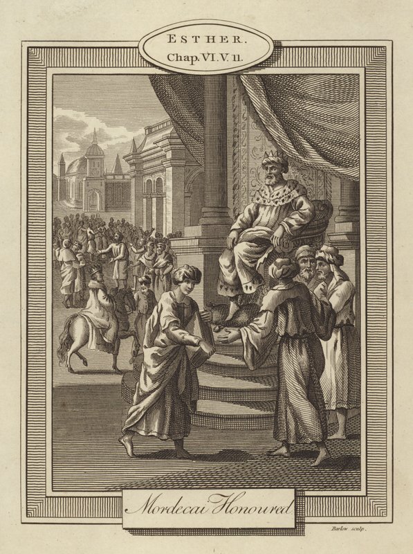 Mordecai Honoured, Esther, Capítulo VI, Verso 11 (gravura) de English School