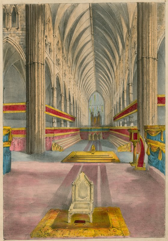 Morgans Dioramic Vista da Coroação na Abadia de Westminster, 28 de junho de 1838, Londres de English School