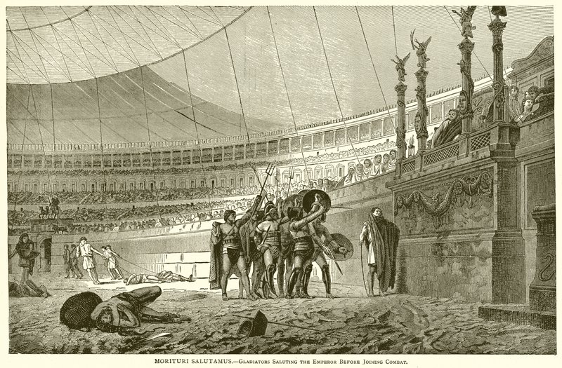 Morituri Salutamus .-- Gladiadores saudando o Imperador antes de se juntar ao Combate de English School