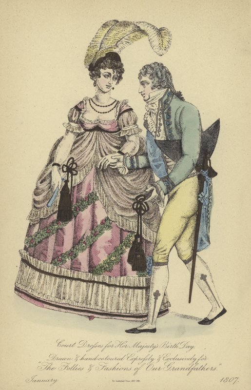Vestido de Manhã para Senhoras e Senhores (gravação a cores) de English School