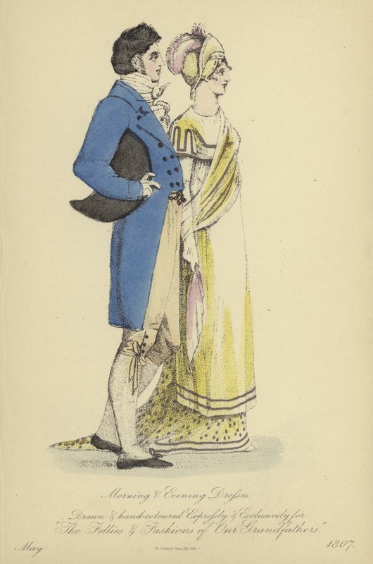Vestido de Manhã e Noite para Senhoras e Senhores (gravação a cores) de English School