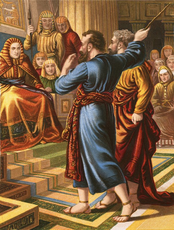 Moisés e Arão antes do Faraó de English School
