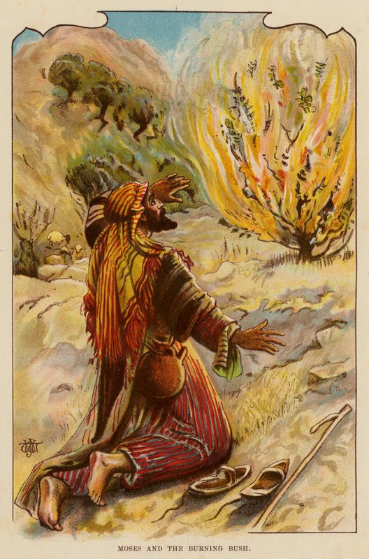 Moisés e a Sarça Ardente (cor litho) de English School