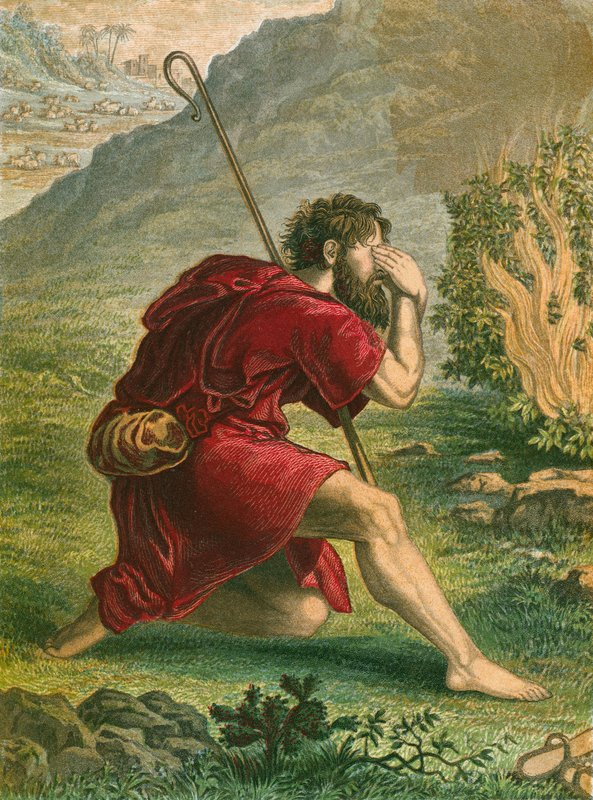 Moisés antes da sarça ardente de English School