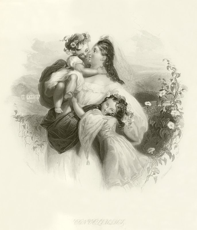 Mãe e filhos de English School