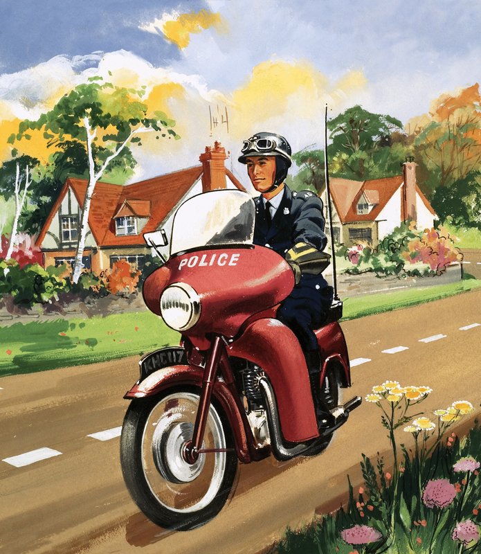 Polícia da motocicleta de English School
