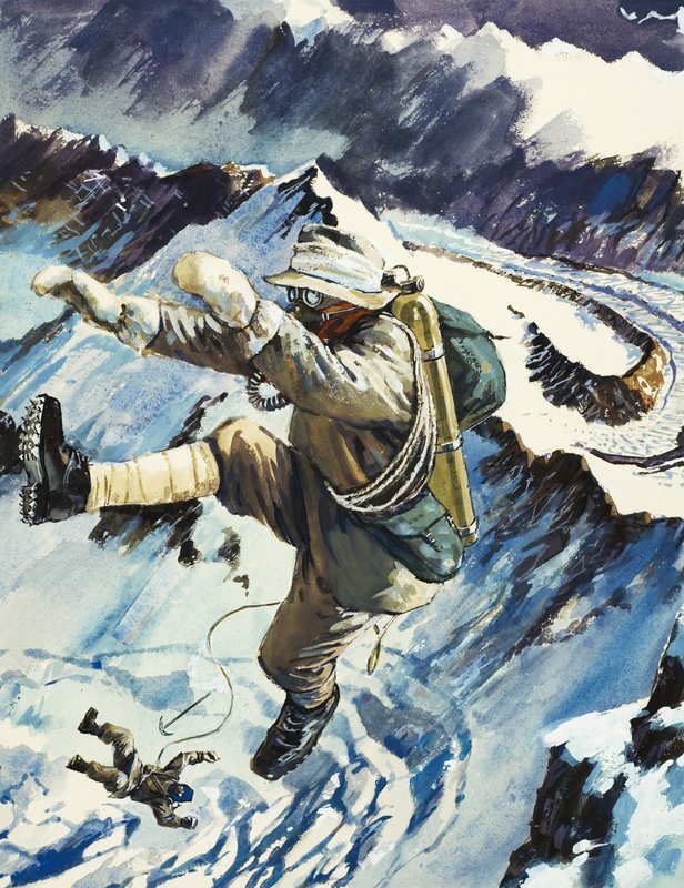 Alpinistas caindo para a morte de English School