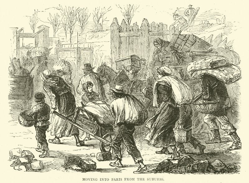 Mudando para Paris dos subúrbios, dezembro de 1870 de English School