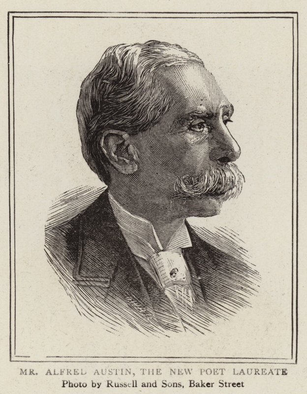 Alfred Austin, o novo poeta laureado (gravura) de English School