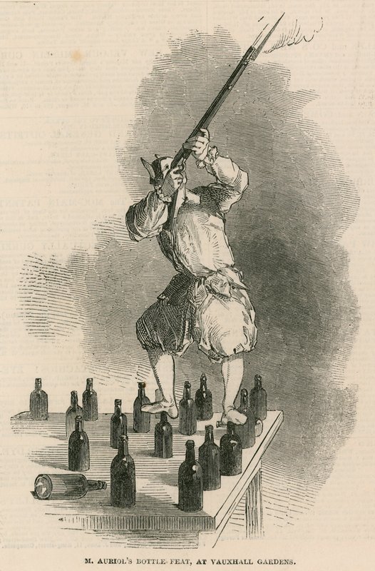 Senhor Auriols garrafa façanha em Vauxhall Gardens, Londres de English School