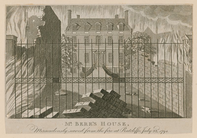Sr. Beres House, milagrosamente salvo do fogo em Ratcliffe, 23 de julho de 1794 de English School