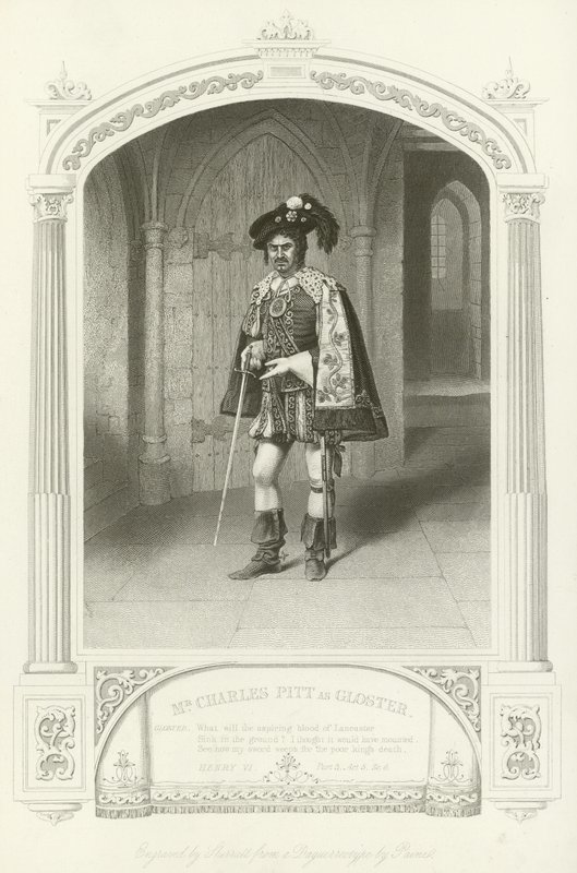 Sr. Charles Pitt como Gloster, Henry VI, parte III de English School