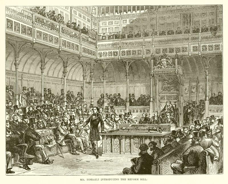 Sr. Disraeli, apresentando a Lei de Reforma de English School