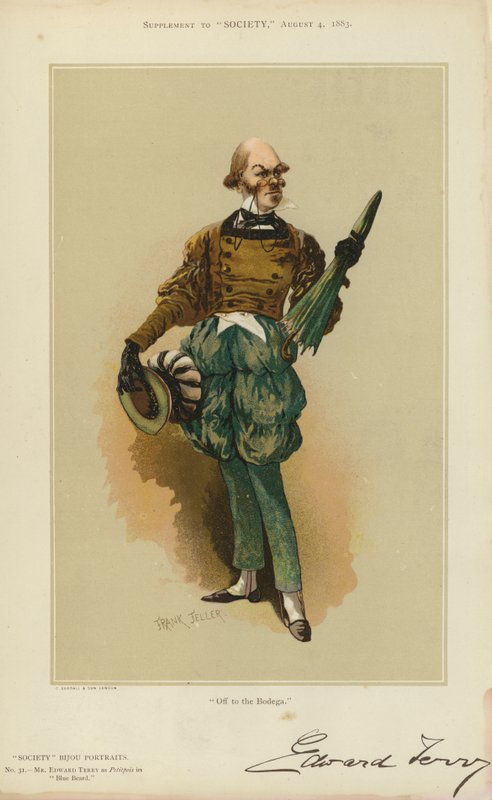 Sr. Edward Terry, como Petitpois em Barba Azul (cor litho) de English School
