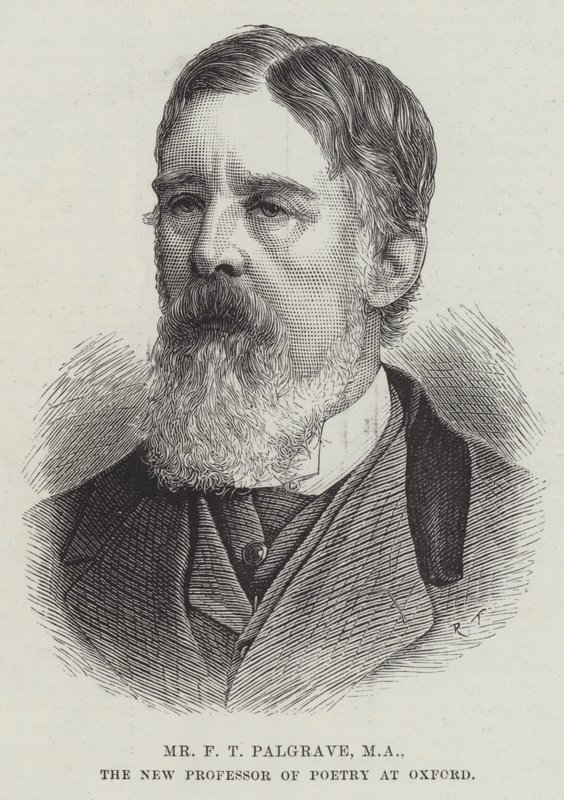 Sr. F T Palgrave, MA, o Novo Professor de Poesia em Oxford (gravura) de English School