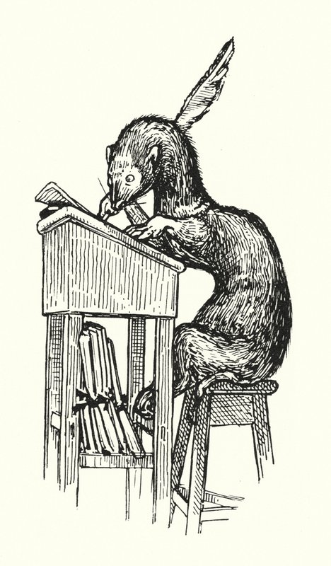 Sr. Ferret no Trabalho (litho) de English School