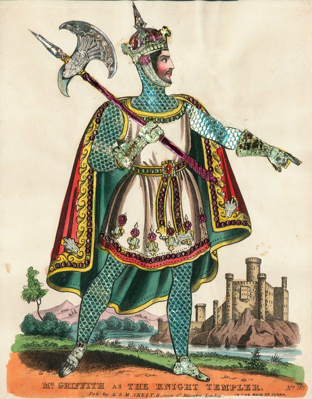 Sr. Griffith como o Cavaleiro Templer na Donzela de Judá de English School