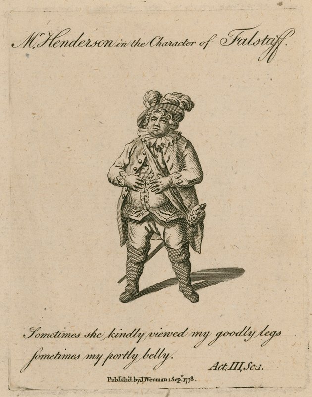 Sr. Henderson no personagem de Falstaff de English School