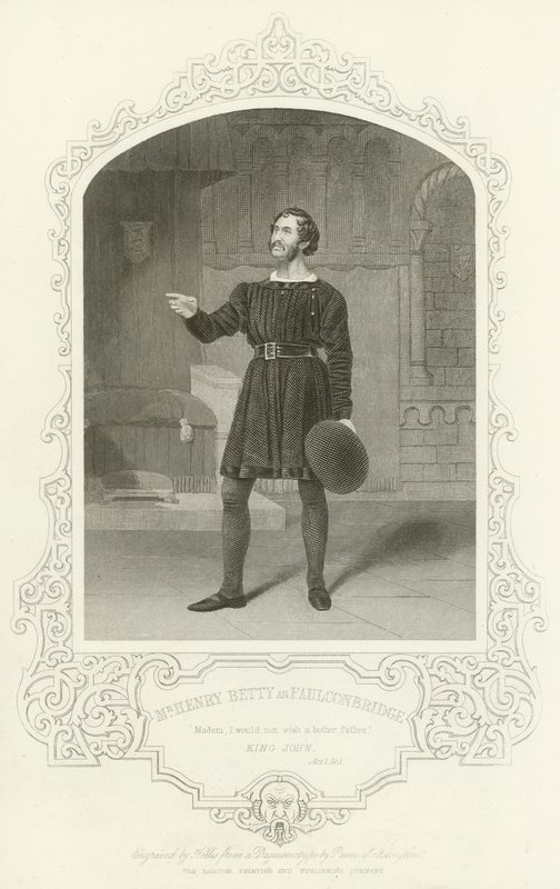 Sr. Henry Betty como Faulconbridge, King John, Ato I, Cena 1 de English School
