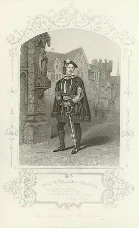 Sr. JW Wallack como Gloster, Richard III, Ato I, Cena I de English School