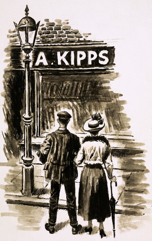 Sr. Kipps (gouache no papel) de English School